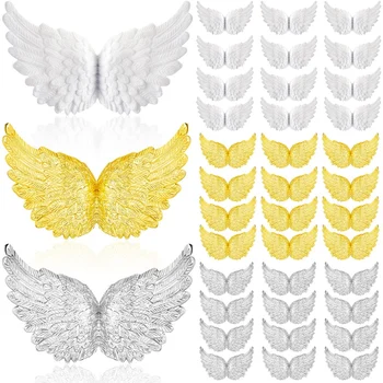 36Pcs Plastic Aripi de Înger Pentru Meserii,Mini 3D White Aripă de Înger Ornament Patch-uri, Pentru Petrecerea de Decor DIY Meșteșug & Nunta Prop